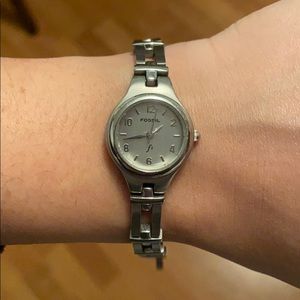 Fossil silver tone watch